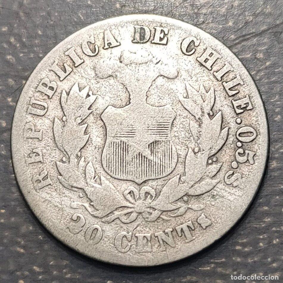 Monedas antiguas de Am&eacute;rica: CHILE 20 CENTAVOS 1880 BC - Foto 4