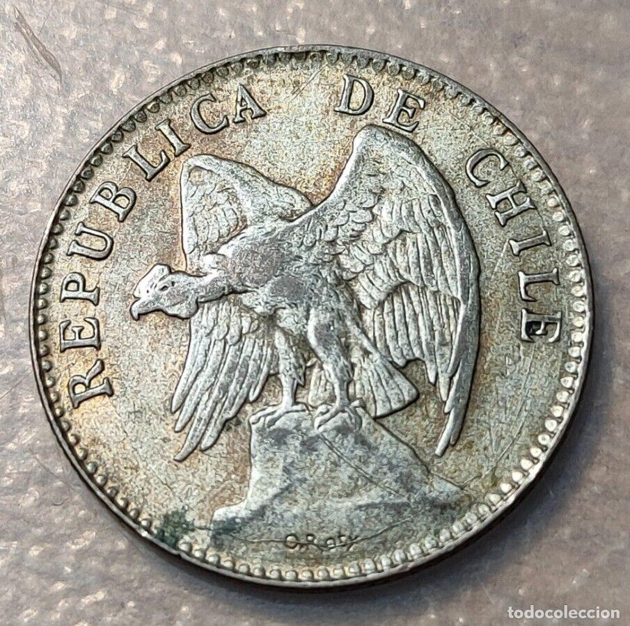 Monedas antiguas de Am&eacute;rica: CHILE 20 CENTAVOS 1920 - Foto 2