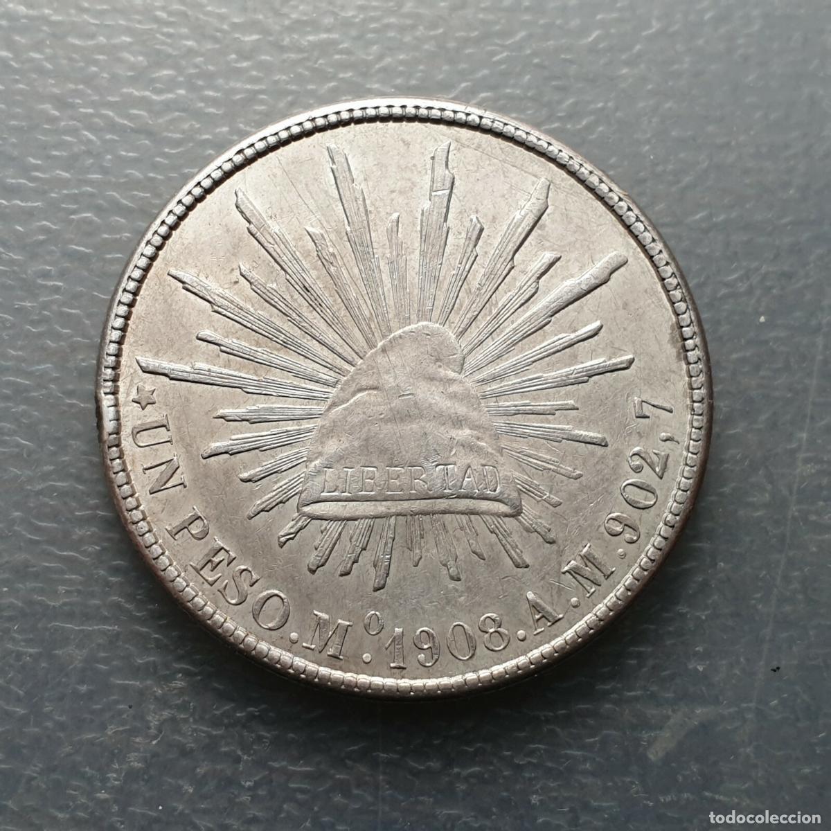 Monedas antiguas de Am&eacute;rica: MEXICO 1 PESO 1908 Mo AM - Foto 3