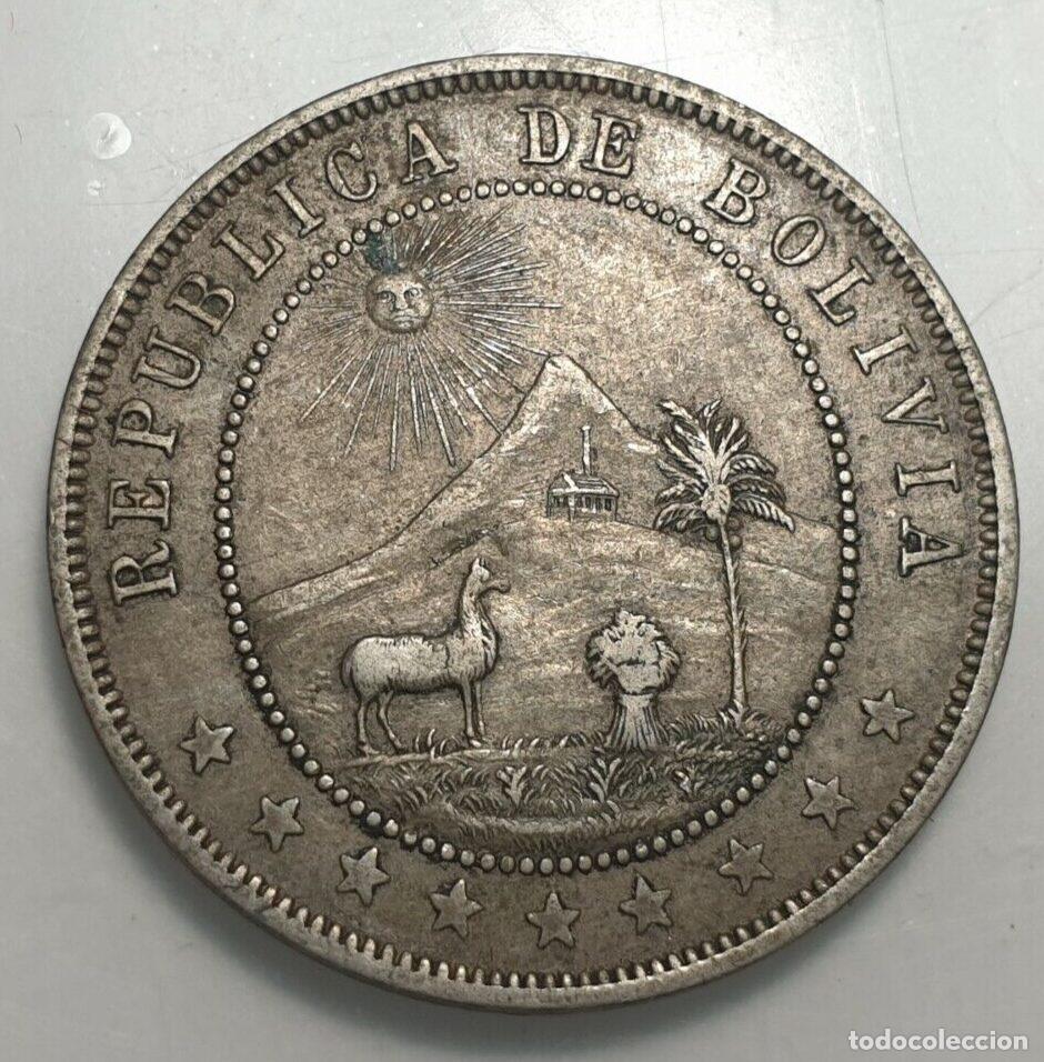 Monedas antiguas de Am&eacute;rica: BOLIVIA 10 CENTAVOS 1908 MBC - Foto 4