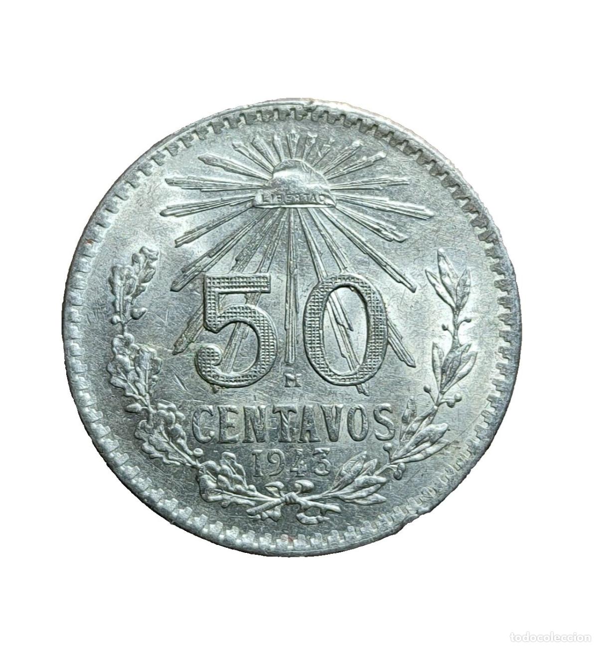Monedas antiguas de Am&eacute;rica: MEXICO 50 CENTAVOS 1943 EBC/EBC+ - Foto 3