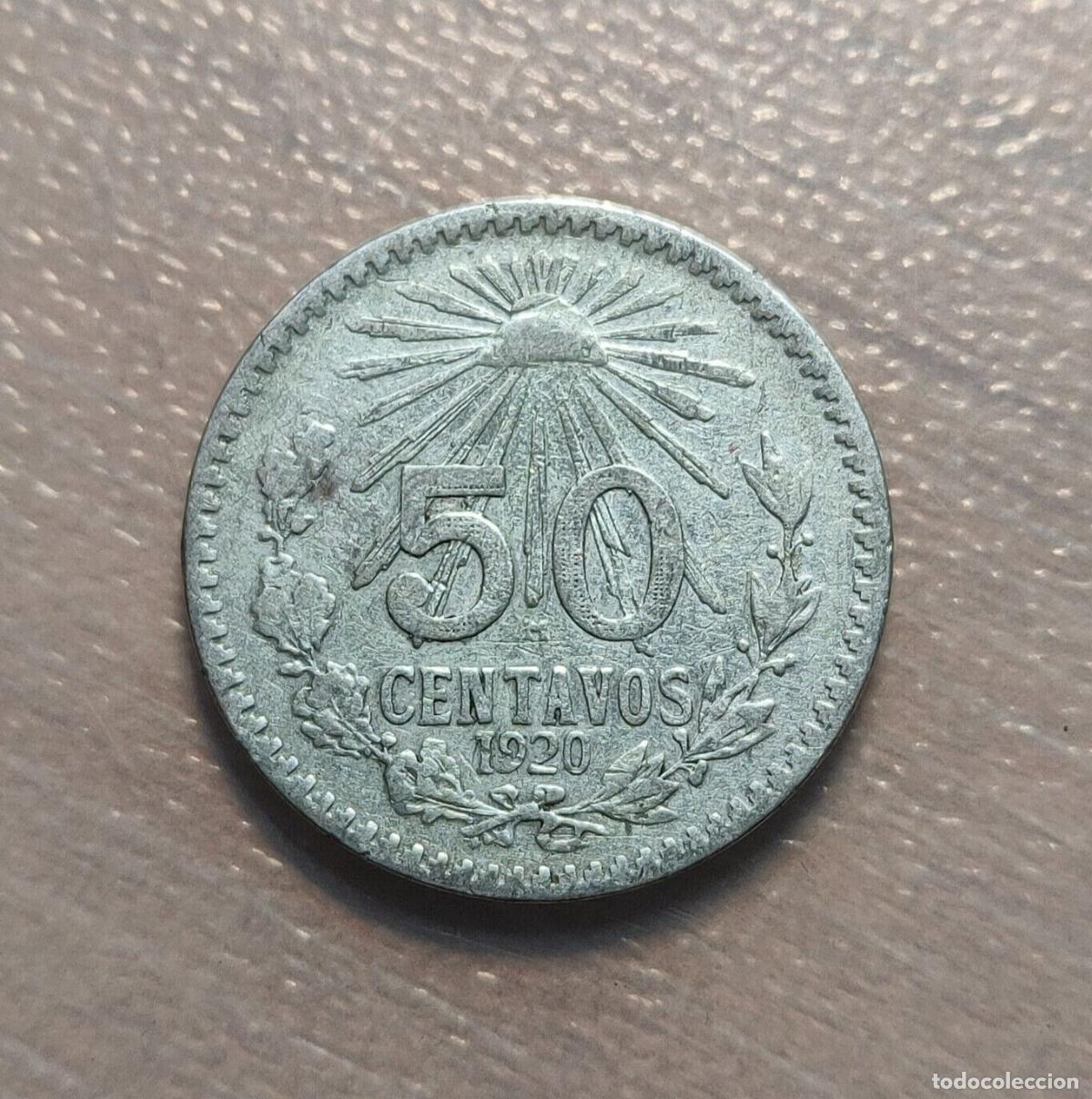 Monedas antiguas de Am&eacute;rica: MEXICO 50 CENTAVOS 1920 BC+ - Foto 3