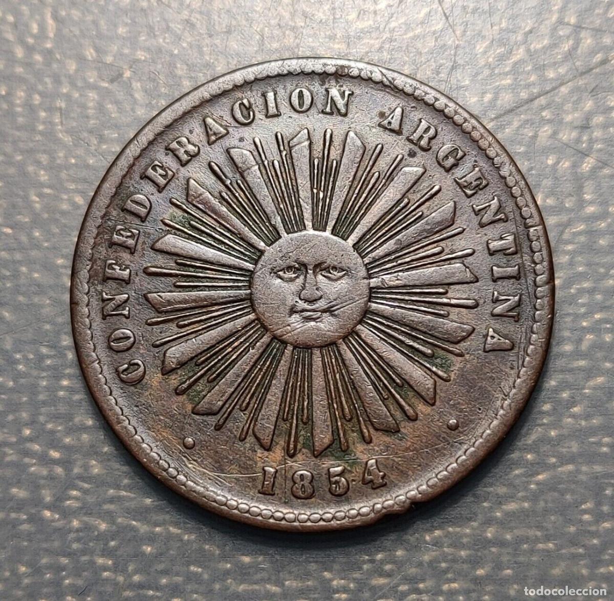 Monedas antiguas de Am&eacute;rica: ARGENTINA 2 CENTAVOS 1854 - Foto 2
