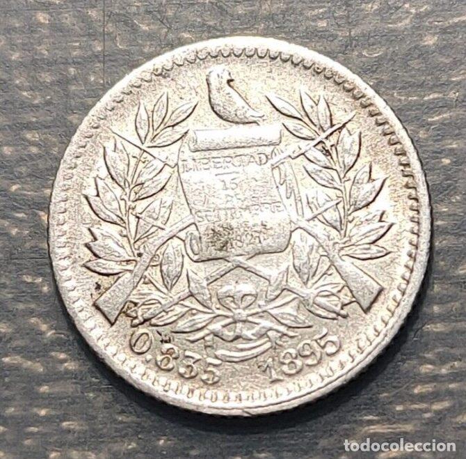 Monedas antiguas de Am&eacute;rica: GUATEMALA 1/2 REAL 1895 - Foto 3