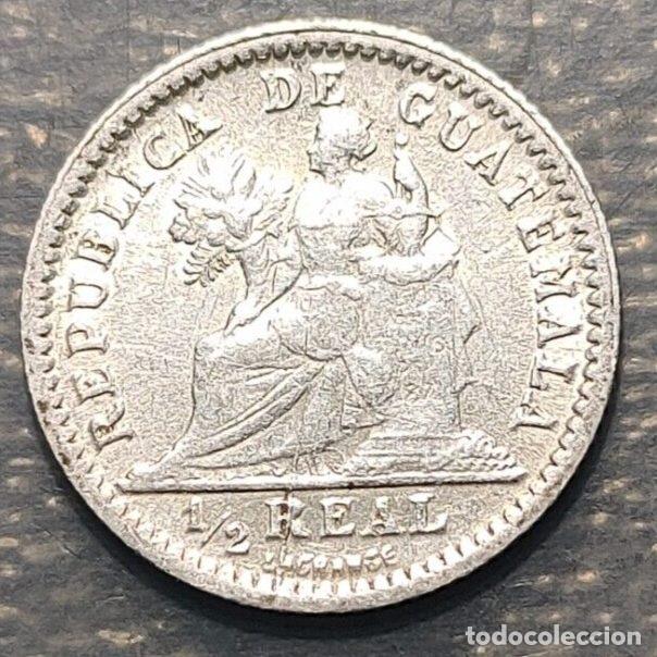 Monedas antiguas de Am&eacute;rica: GUATEMALA 1/2 REAL 1895 - Foto 2