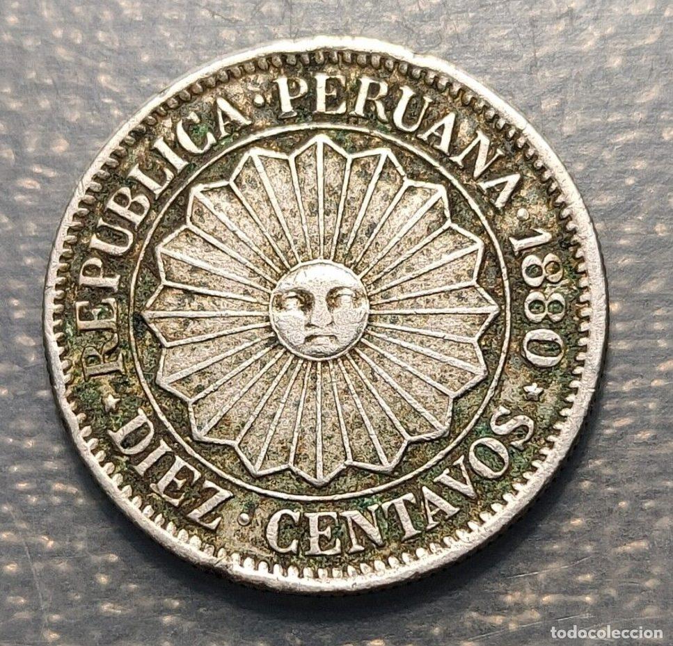 Monedas antiguas de Am&eacute;rica: PERU 10 CENTAVOS 1880 - Foto 1