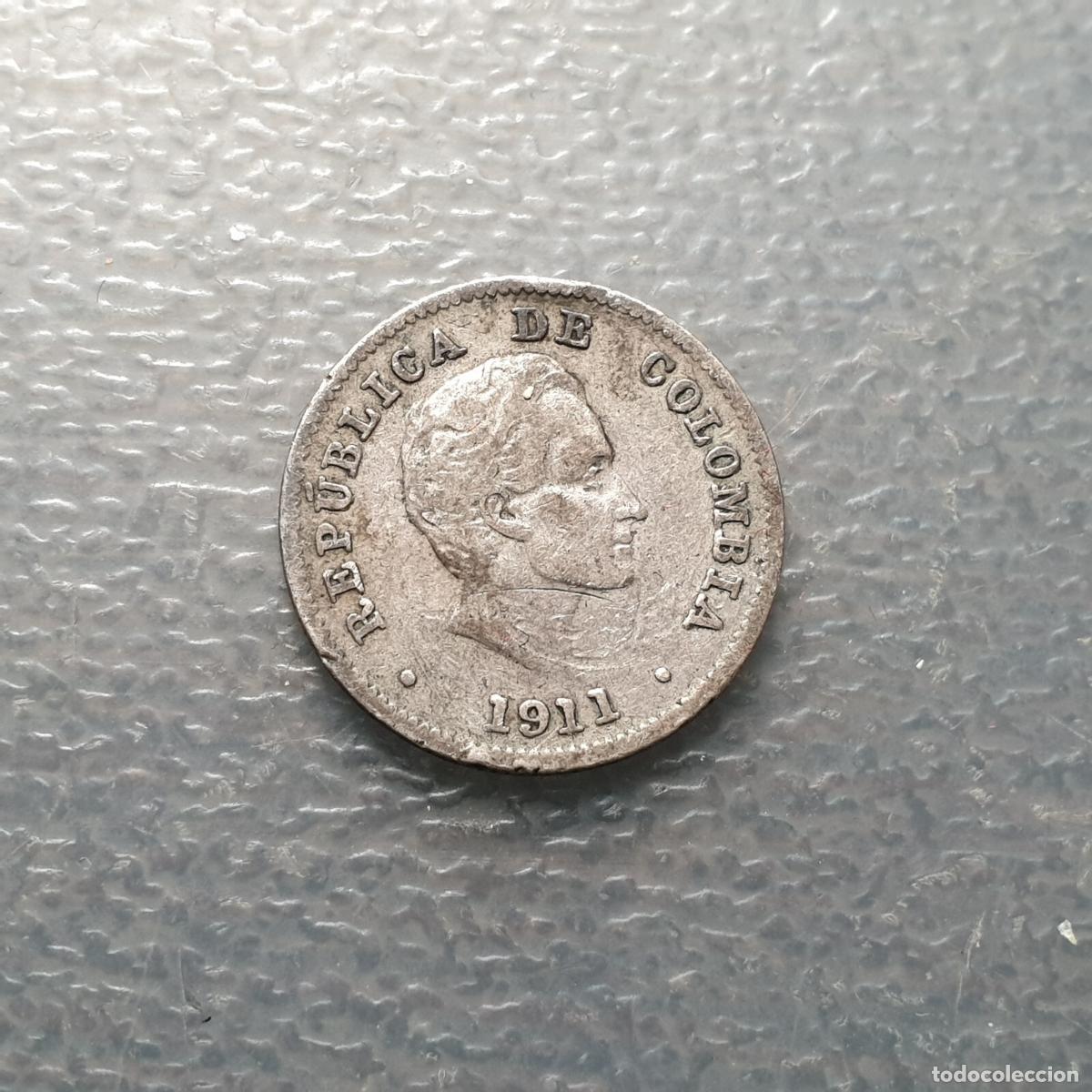 Alte M&uuml;nzen aus Amerika: COLOMBIA 10 CENTAVOS 1911 BC+