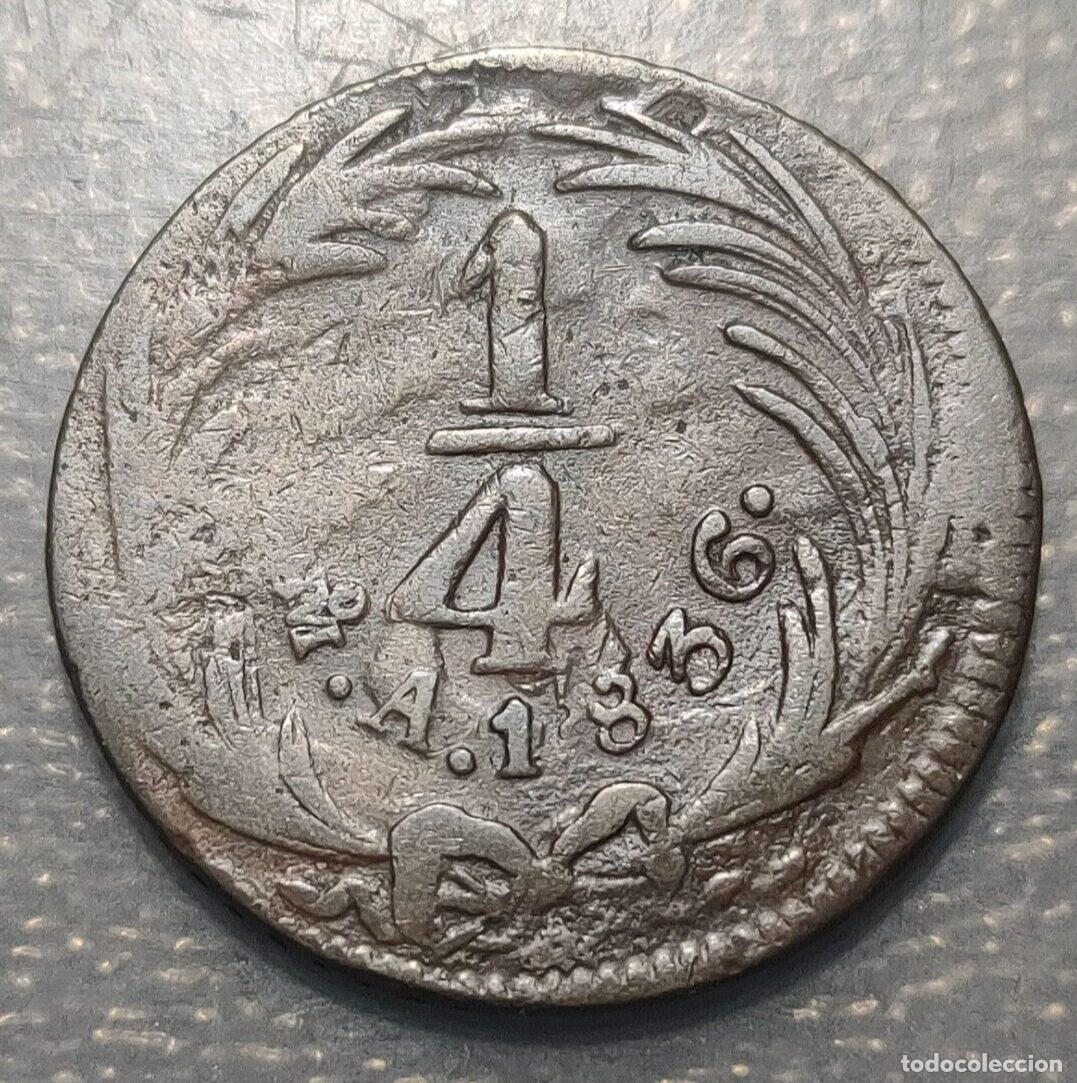 Monedas antiguas de Am&eacute;rica: MEXICO 1/4 REAL 1836 Mo - Foto 3