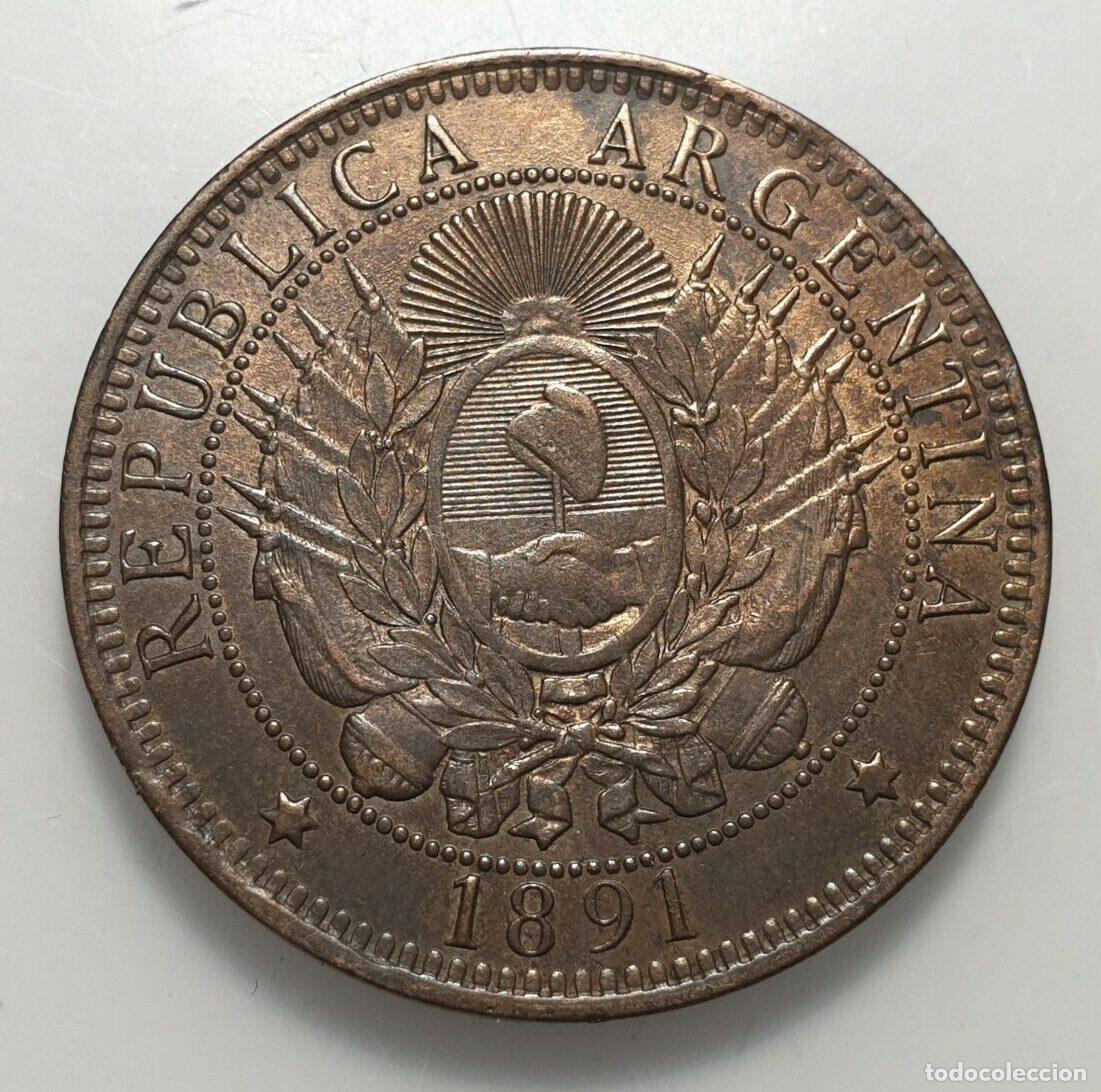 Monedas antiguas de Am&eacute;rica: ARGENTINA 2 CENTAVOS 1891 EBC - Foto 4