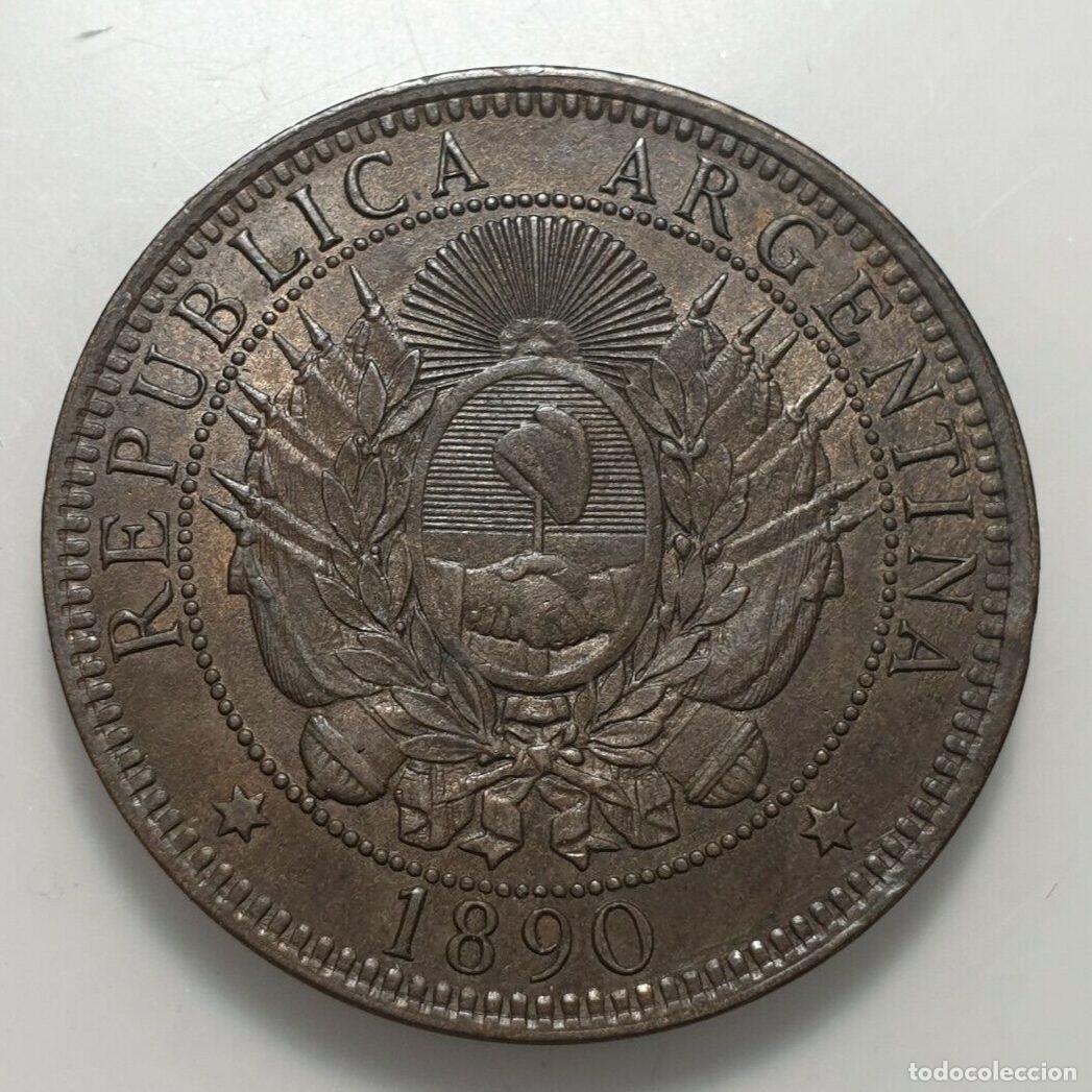 Monedas antiguas de Am&eacute;rica: ARGENTINA 2 CENTAVOS 1890 EBC - Foto 4