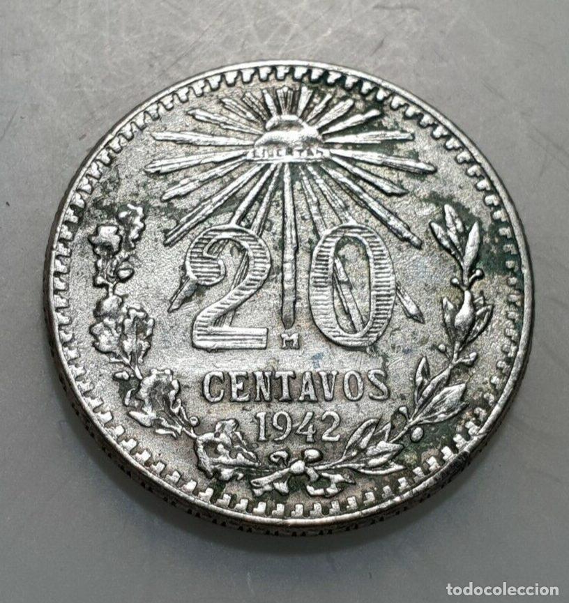 Monedas antiguas de Am&eacute;rica: MEXICO 20 CENTAVOS 1942 MBC - Foto 4