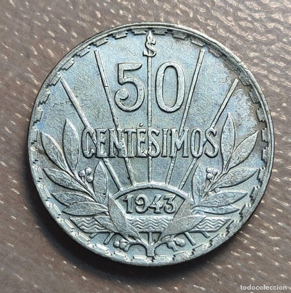 Monedas antiguas de Am&eacute;rica: URUGUAY 50 CENTESIMOS 1943 - Foto 3
