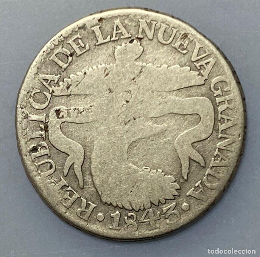 Monedas antiguas de Am&eacute;rica: COLOMBIA BOGOTA NUEVA GRANADA 2 REALES 1843 BC+