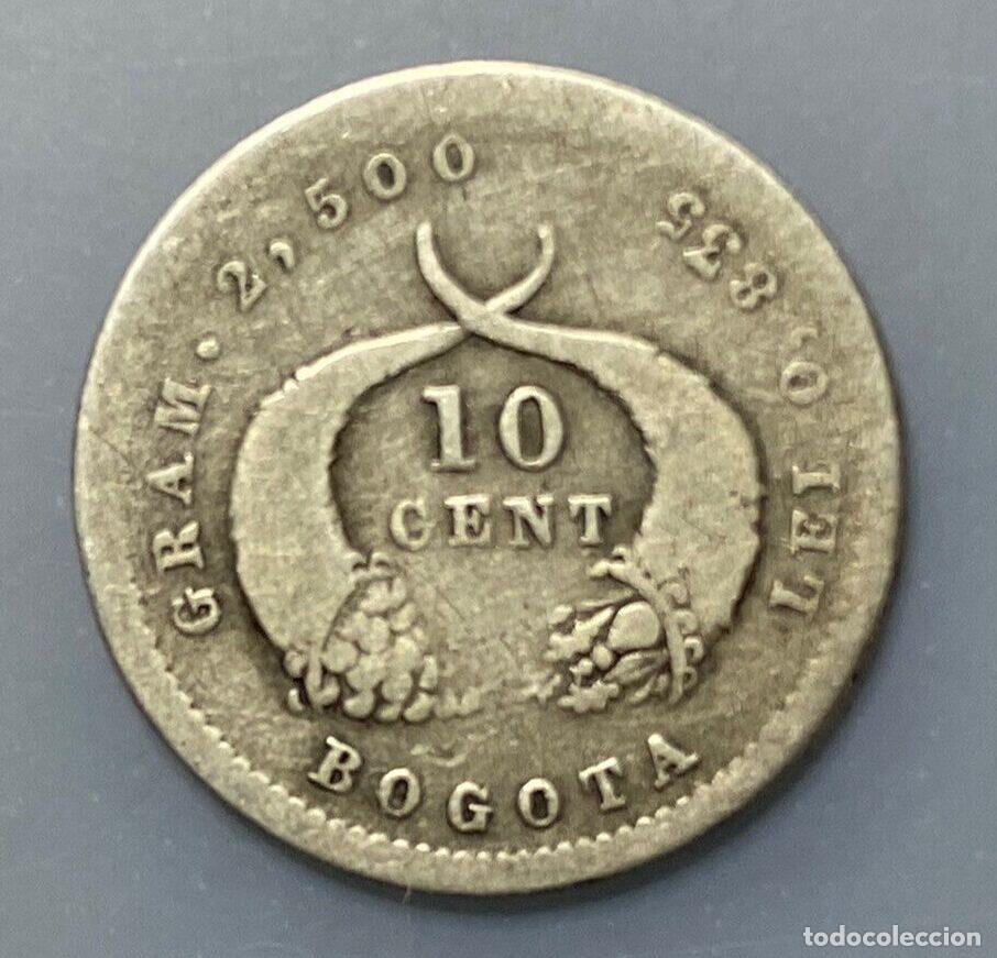 Monedas antiguas de Am&eacute;rica: COLOMBIA 10 CENTAVOS 1879 BC - Foto 4