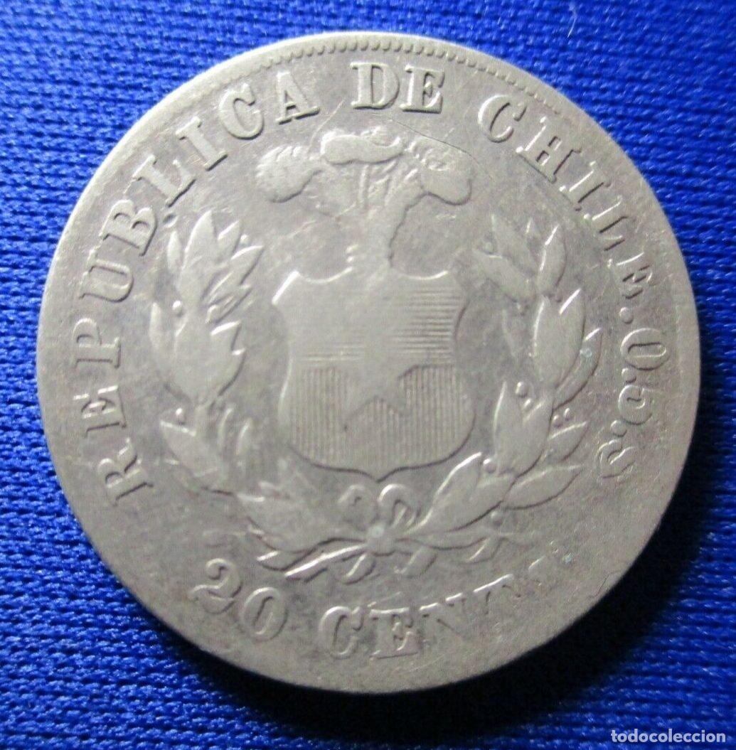 Monedas antiguas de Am&eacute;rica: CHILE 20 CENTAVOS 1879 - Foto 4