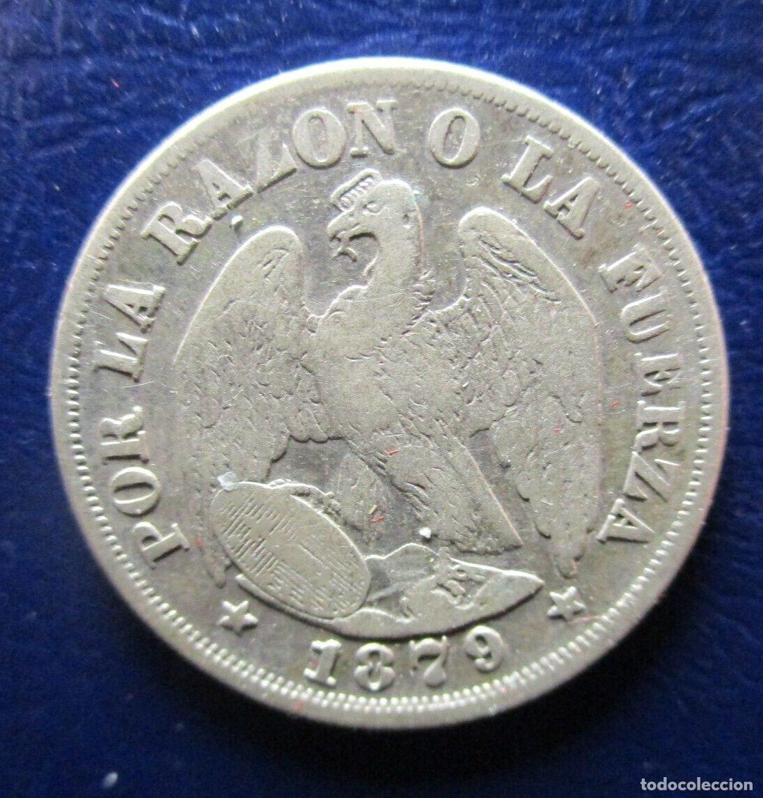 Monedas antiguas de Am&eacute;rica: CHILE 20 CENTAVOS 1879 - Foto 1