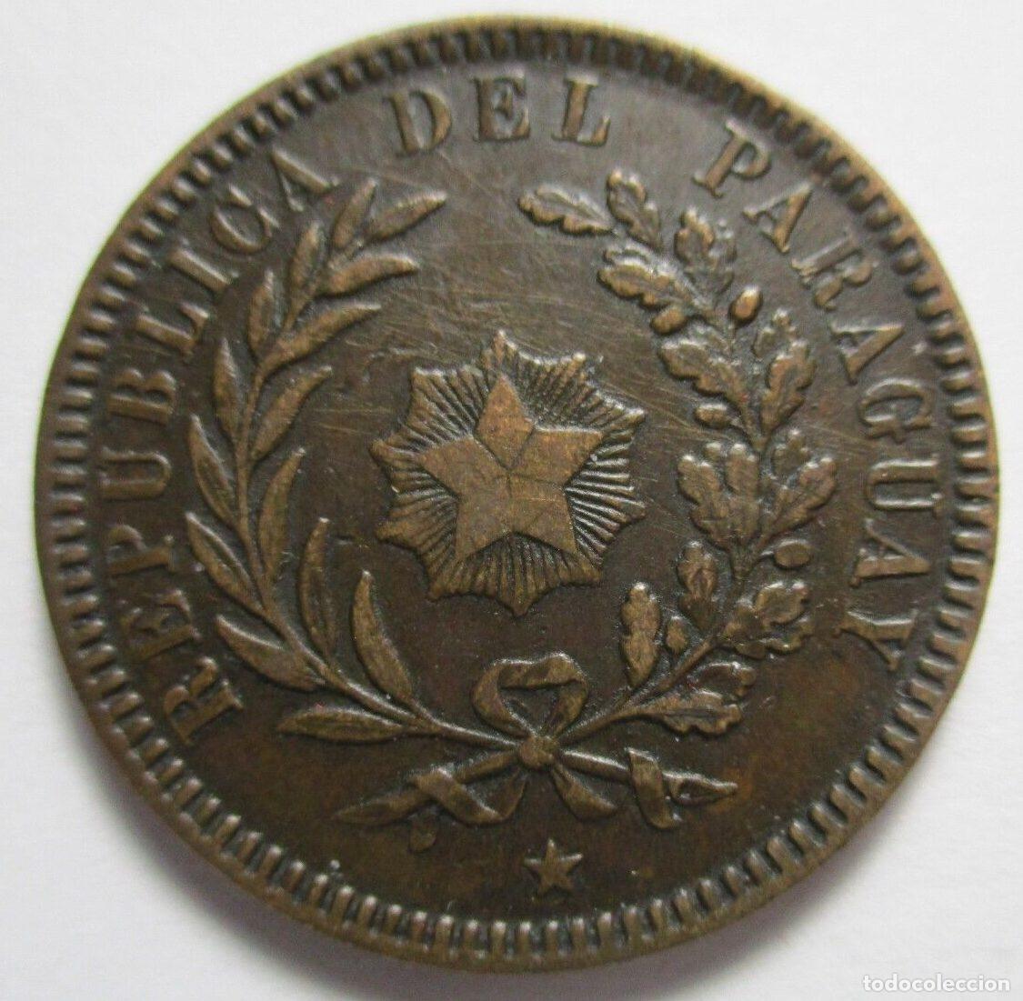 Monedas antiguas de Am&eacute;rica: PARAGUAY 2 CENTESIMOS 1870 - Foto 2