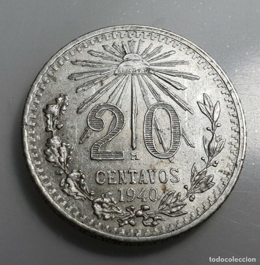 Monedas antiguas de Am&eacute;rica: MEXICO 20 CENTAVOS 1940 SC - Foto 3