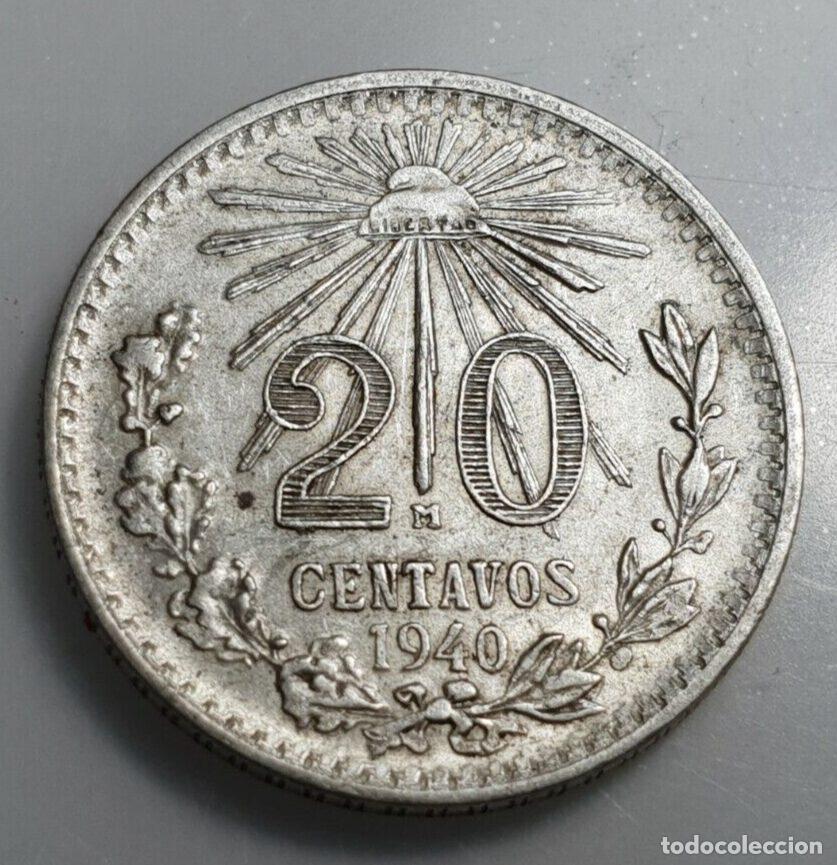 Monedas antiguas de Am&eacute;rica: MEXICO 20 CENTAVOS 1940 EBC - Foto 3