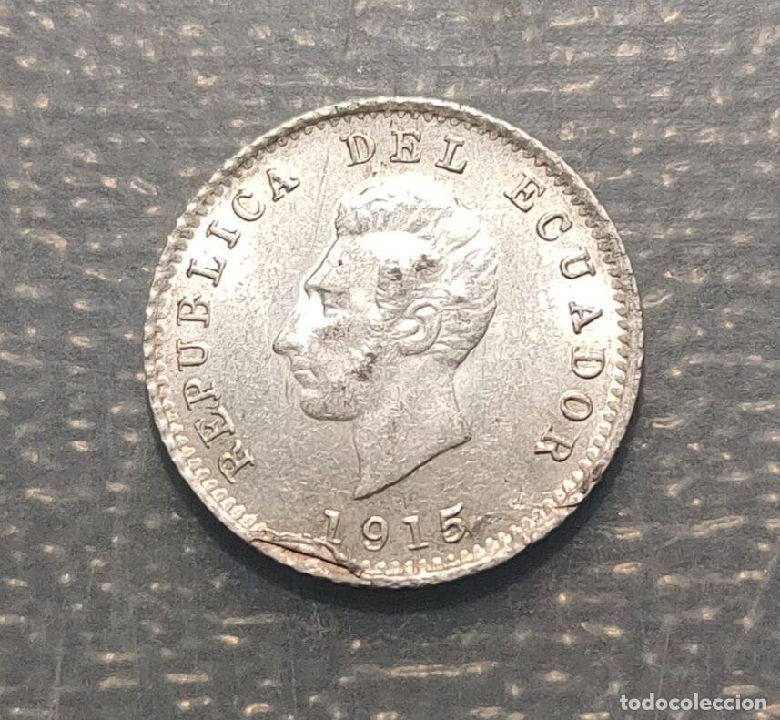 Monnaies anciennes d'Am&eacute;rique: ECUADOR 1/2 DECIMO DE SUCRE 1915 EBC+