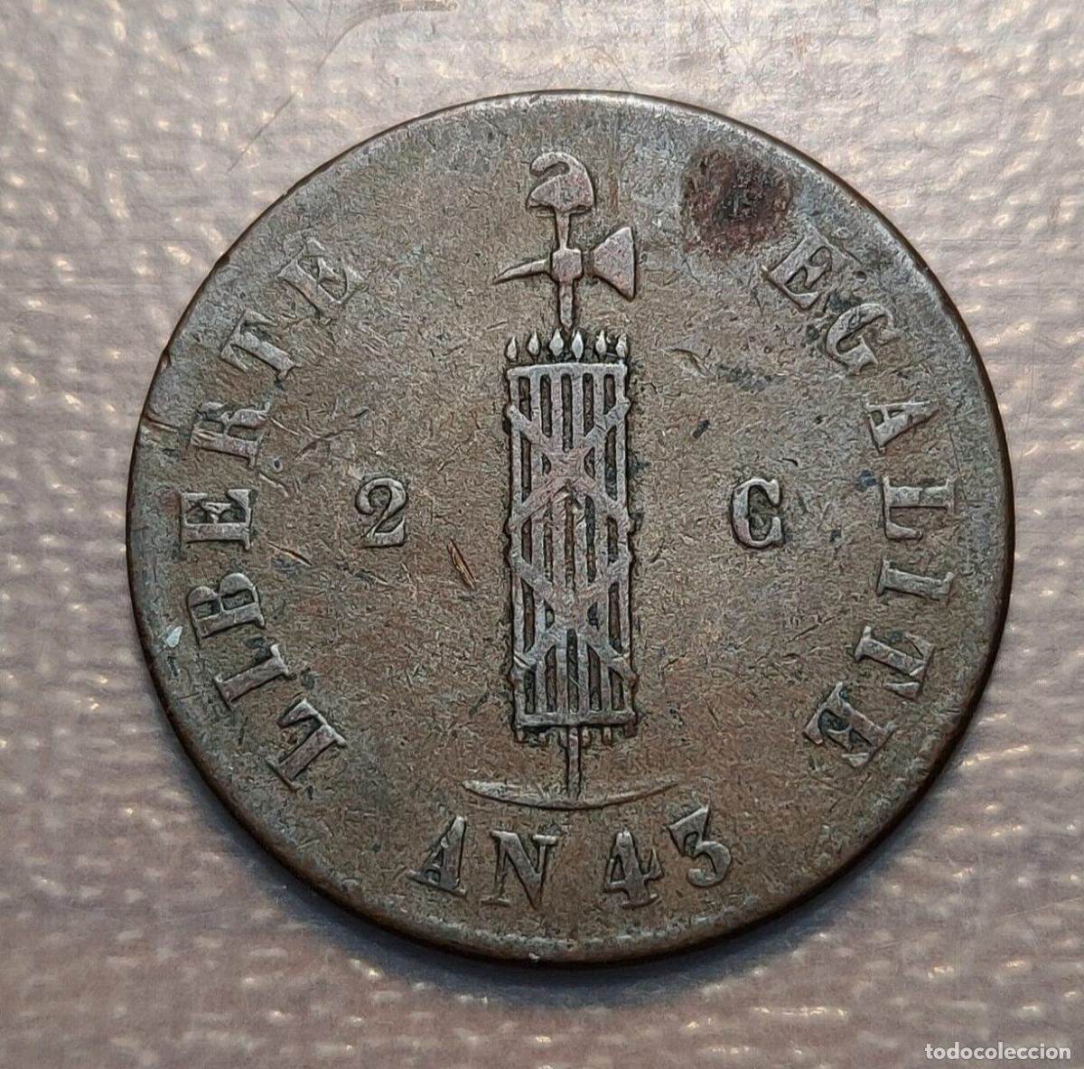 Monedas antiguas de Am&eacute;rica: HAITI 2 CENTIMES AN 43 1846 MBC-/MBC