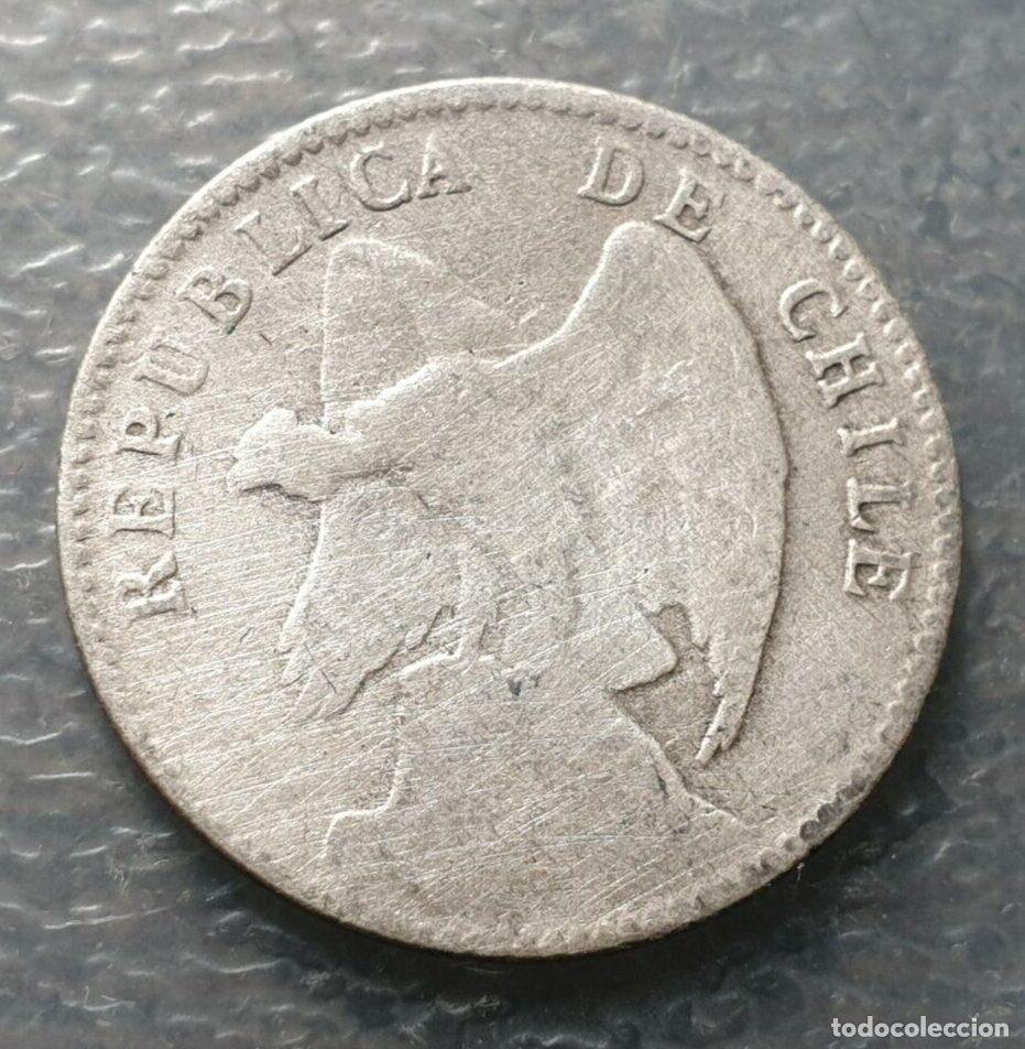 Monedas antiguas de Am&eacute;rica: CHILE SANTIAGO 20 CENTAVOS 1908 BC - Foto 2