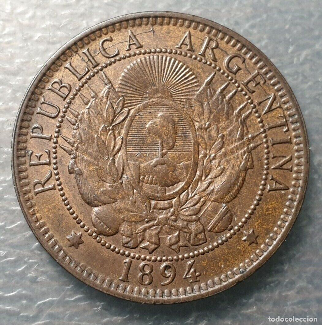 Monedas antiguas de Am&eacute;rica: ARGENTINA 2 CENTAVOS 1894 EBC - Foto 3