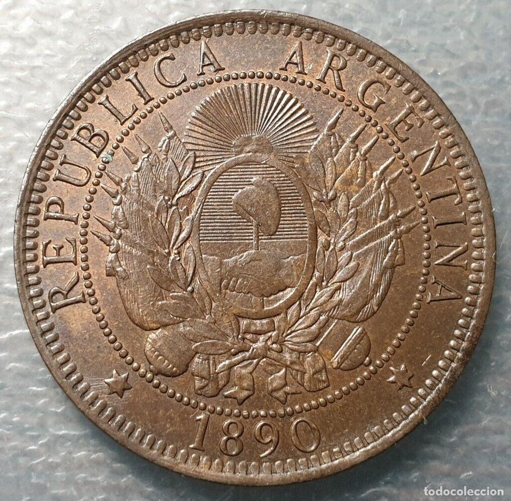 Monedas antiguas de Am&eacute;rica: ARGENTINA 2 CENTAVOS 1890 EBC/EBC+ - Foto 3
