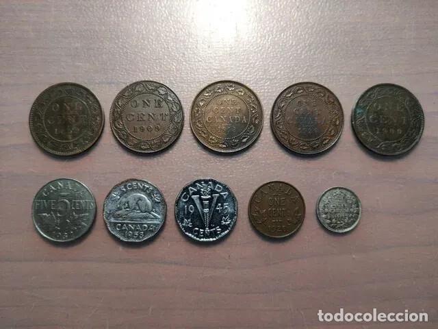 Monnaies anciennes d'Am&eacute;rique: LOTE 10 MONEDAS CANADA