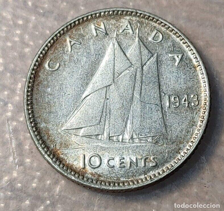 Monedas antiguas de Am&eacute;rica: CANADA 10 CENTS 1943 - Foto 2