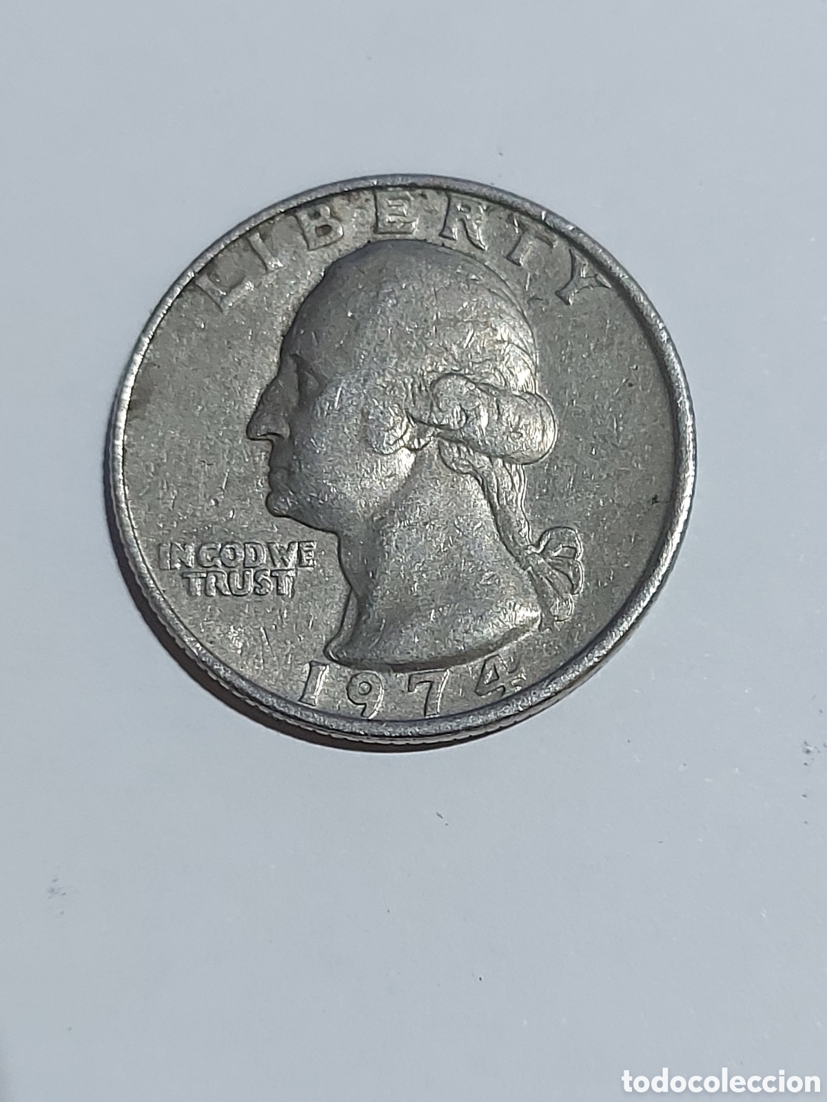 Moedas antigas da Am&eacute;rica: MONEDA ESTADOS UNIDOS USA QUATER DOLLAR 25 CENTAVOS DOLAR 1974