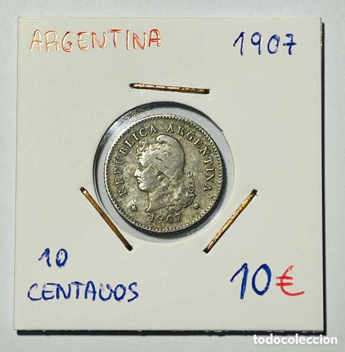 Monedas antiguas de Am&eacute;rica: 10 Centavos Argentina 1907 - Foto 1
