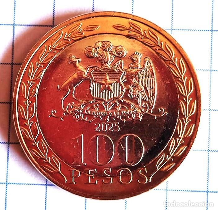 Monedas antiguas de Am&eacute;rica: moneda de $100 que conmemora su centenario 2025 Chile - Foto 2
