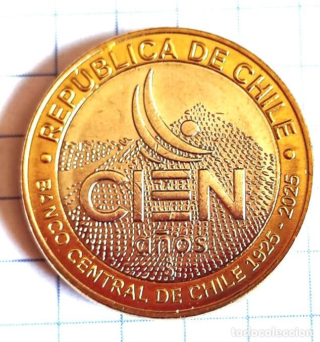 Monedas antiguas de Am&eacute;rica: moneda de $100 que conmemora su centenario 2025 Chile - Foto 1