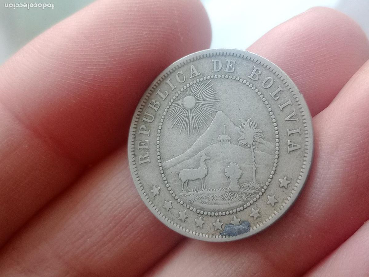 Monedas antiguas de Am&eacute;rica: BOLIVIA 10 CENTAVOS 1908 - Foto 2