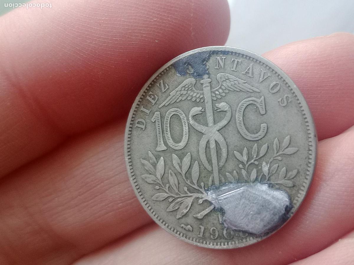Monedas antiguas de Am&eacute;rica: BOLIVIA 10 CENTAVOS 1908 - Foto 1