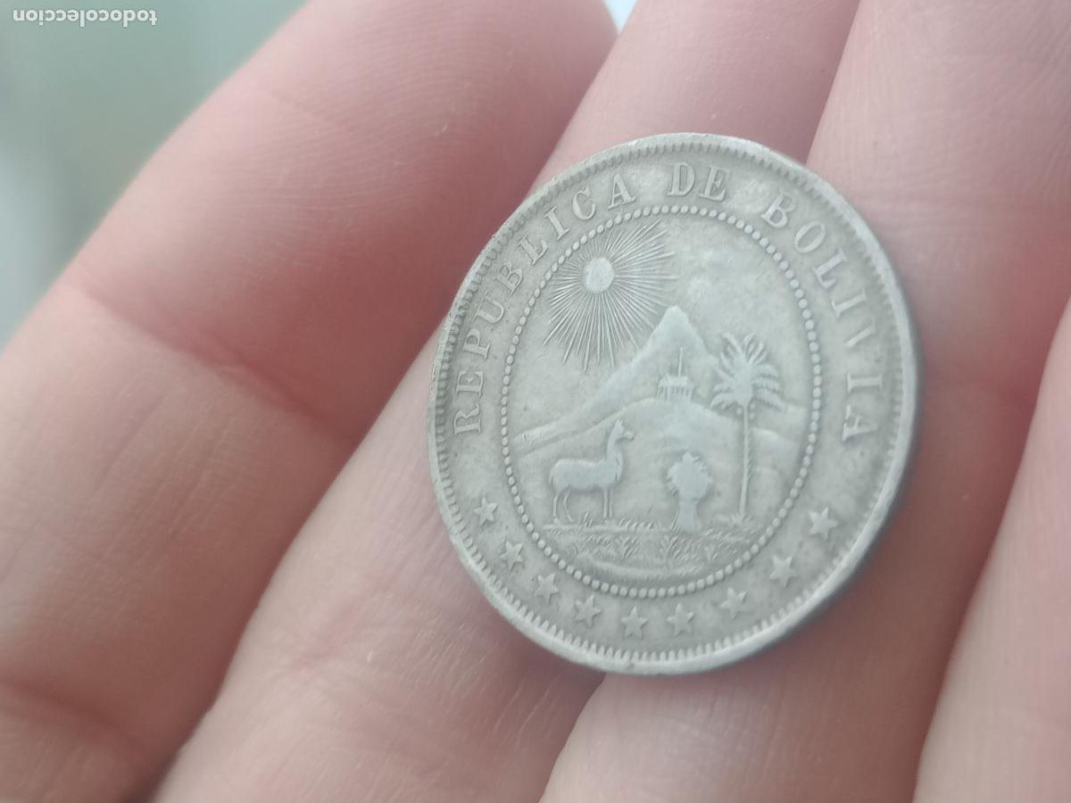 Monedas antiguas de Am&eacute;rica: BOLIVIA 10 CENTAVOS 1908 MBC - Foto 2