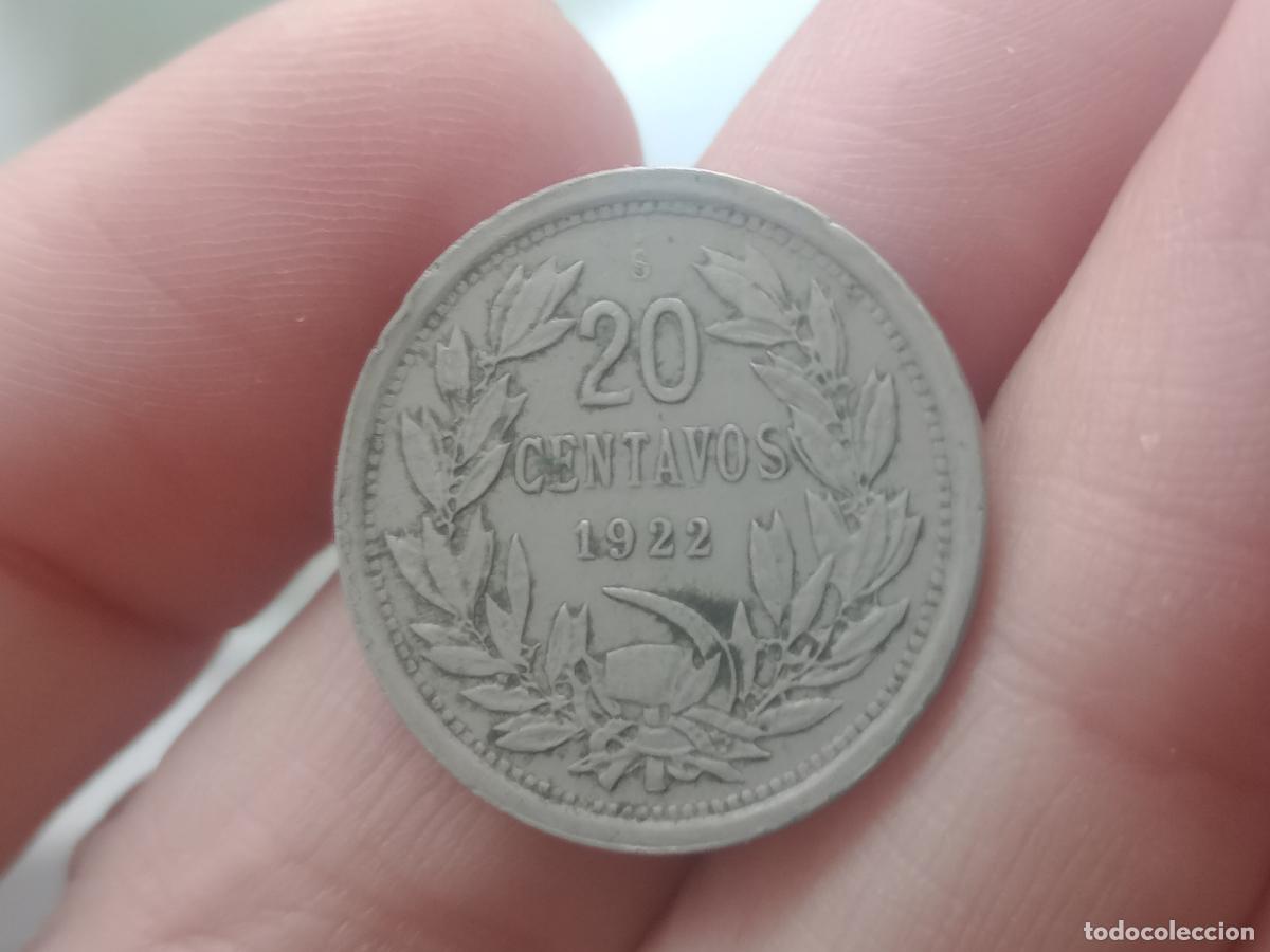 Monedas antiguas de Am&eacute;rica: Chile 20 centavos 1922 - Foto 2