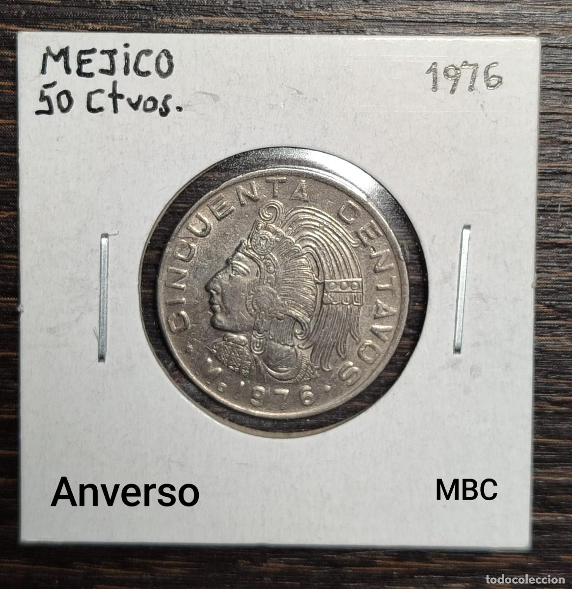 Monedas antiguas de Am&eacute;rica: 50 centavos M&eacute;xico 1976 MBC - Foto 1