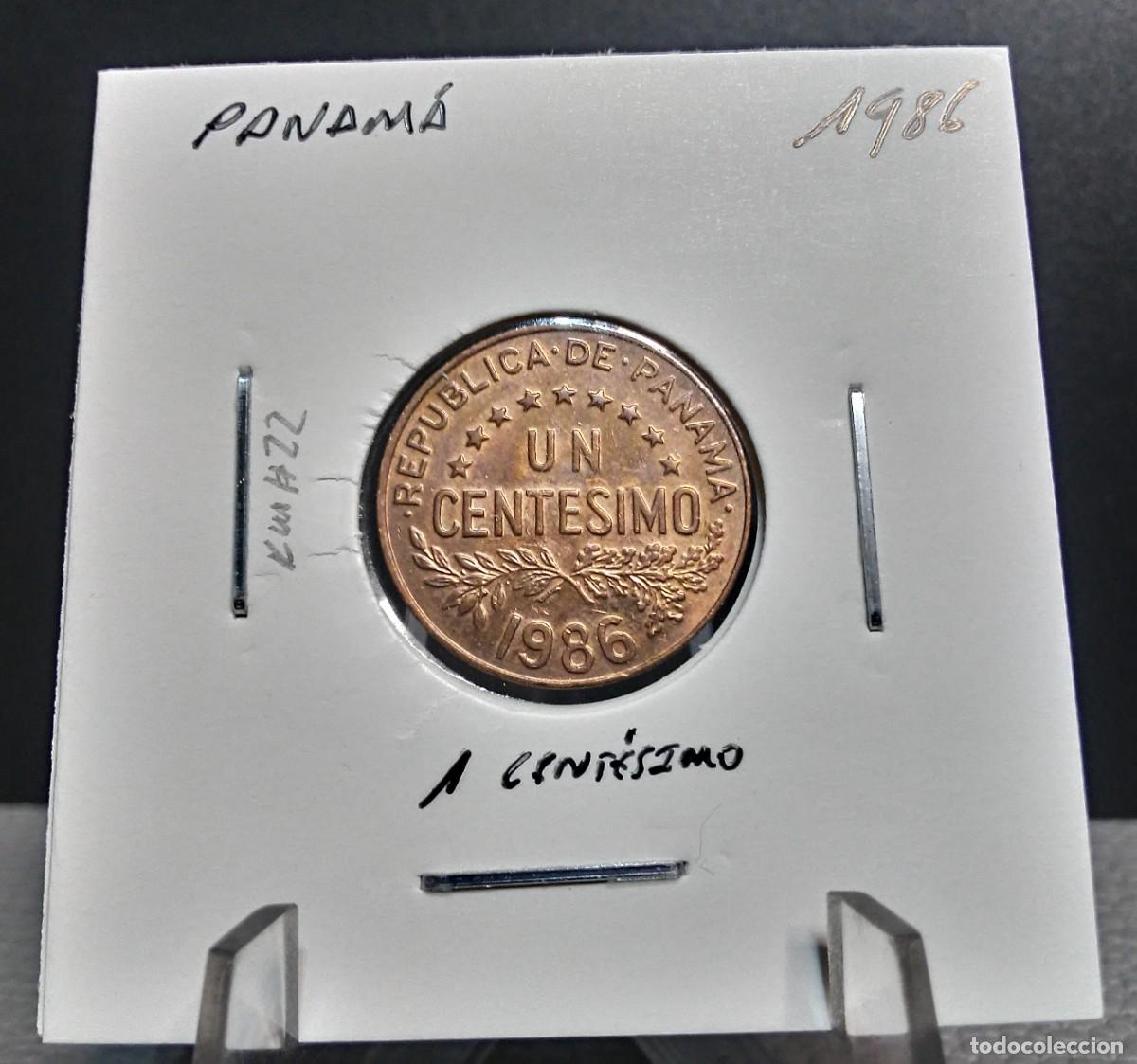Monedas antiguas de Am&eacute;rica: PANAM&Aacute; 1 CENT&Eacute;SIMO 1986 KM#22 EBC. - Foto 3