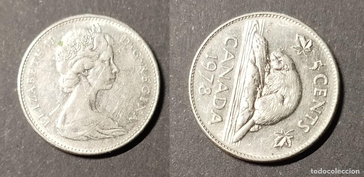 Monedas antiguas de Am&eacute;rica: Canad&aacute; 5 c&eacute;ntimos 1978 MBC+ - Foto 1