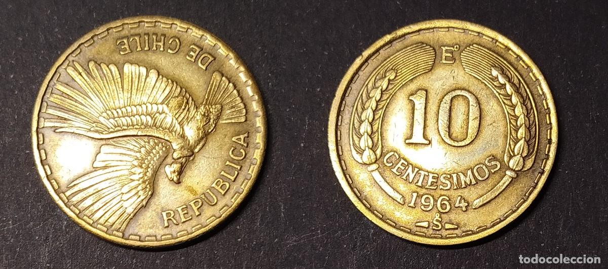 Monedas antiguas de Am&eacute;rica: Chile 10 centesimos 1964 MBC+ - Foto 1