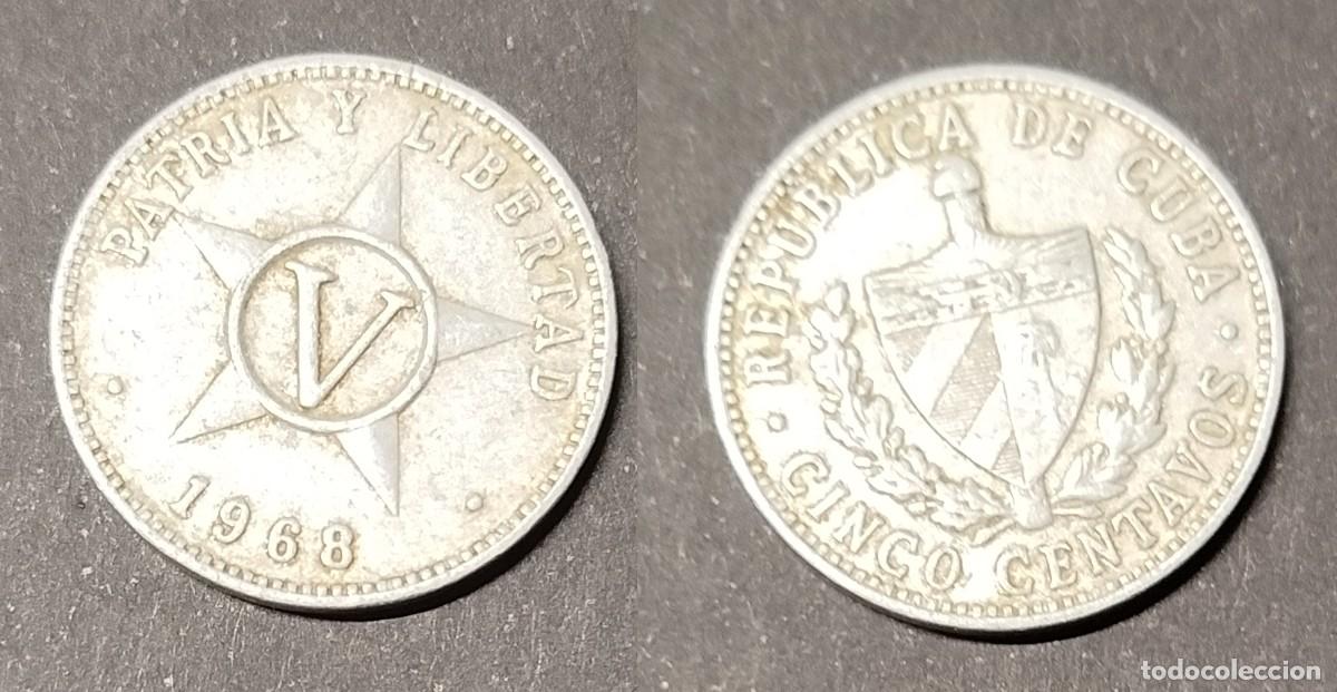 Monedas antiguas de Am&eacute;rica: Cuba 5 centavos 1968 BC+ - Foto 1