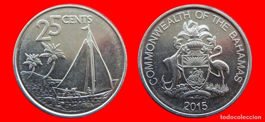 Monedas antiguas de Am&eacute;rica: 25 CENTAVOS CENTS CENTIMOS 2015 BAHAMAS-139426