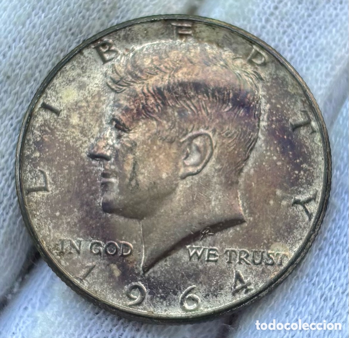 Old Coins of America: Moneda PLATA USA 1/2 D&oacute;lar 1964 Kennedy. EEUU Estados Unidos