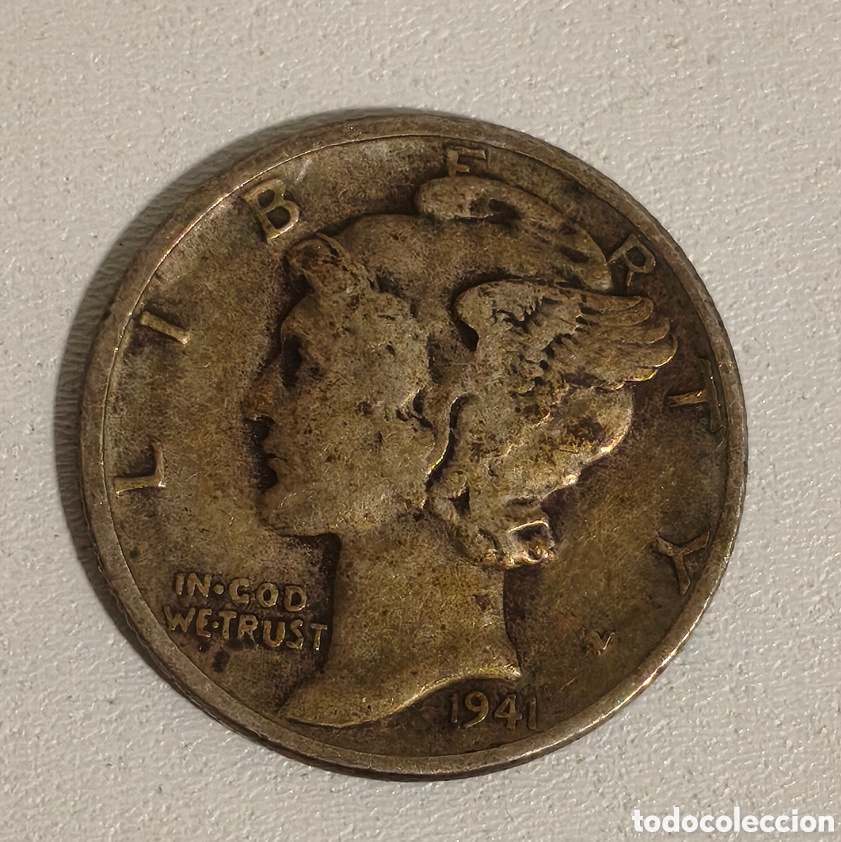 Monnaies anciennes d'Am&eacute;rique: USA 1 DIME 1941 PLATA