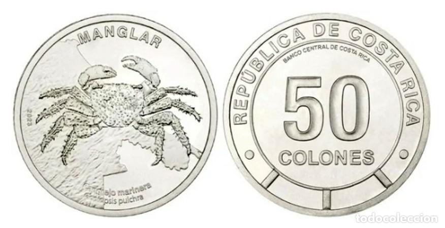 Monedas antiguas de Am&eacute;rica: Costa Rica 50 Colones Conmemorativa Cangrejo marino 2023 (2025) Km Nuevo Sc Unc