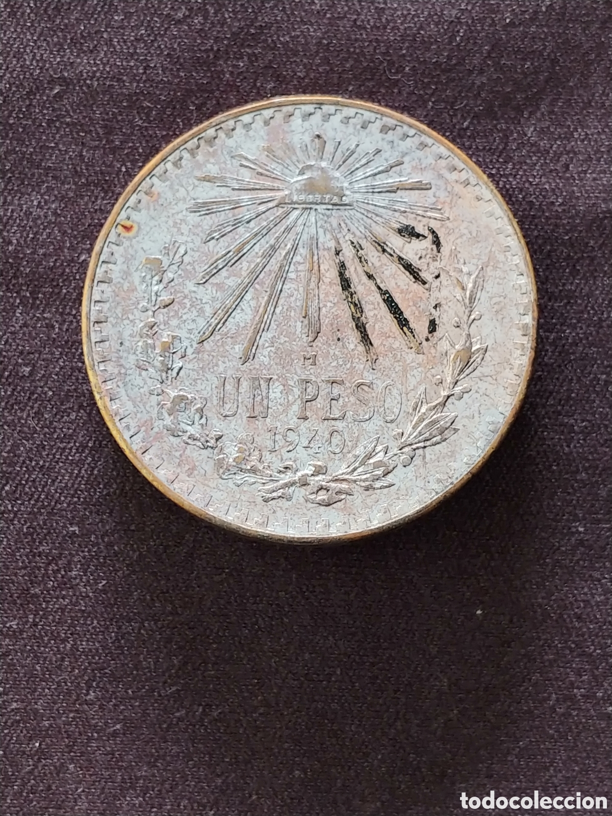 Monnaies anciennes d'Am&eacute;rique: M&eacute;xico, Un Peso 1940, plata .720 mls.