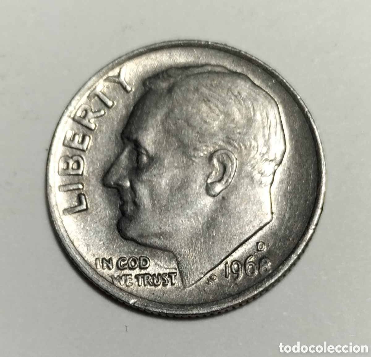 Monedas antiguas de Am&eacute;rica: Moneda 1 dime 1968D EEUU - Foto 1