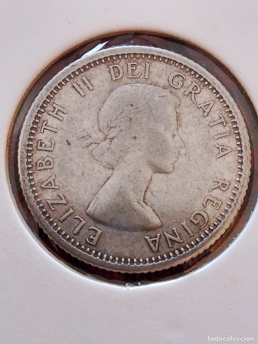 Monedas antiguas de Am&eacute;rica: Moneda de plata Canada 10 cent 1962 - Foto 1